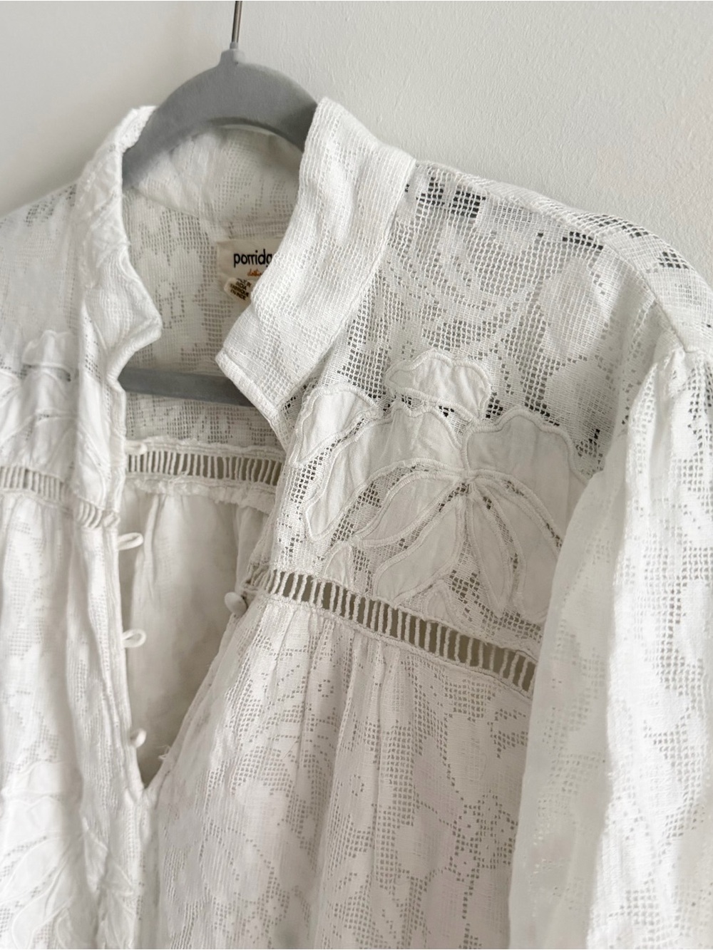 Anthropologie Porridge Embroidered Lace Babydoll Dress White Flowy Feminine - Picture 6 of 13